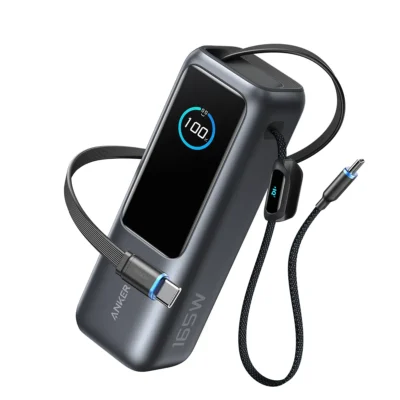 Anker Power Bank 25,000mAh 165w Built-in and Retractable Cable